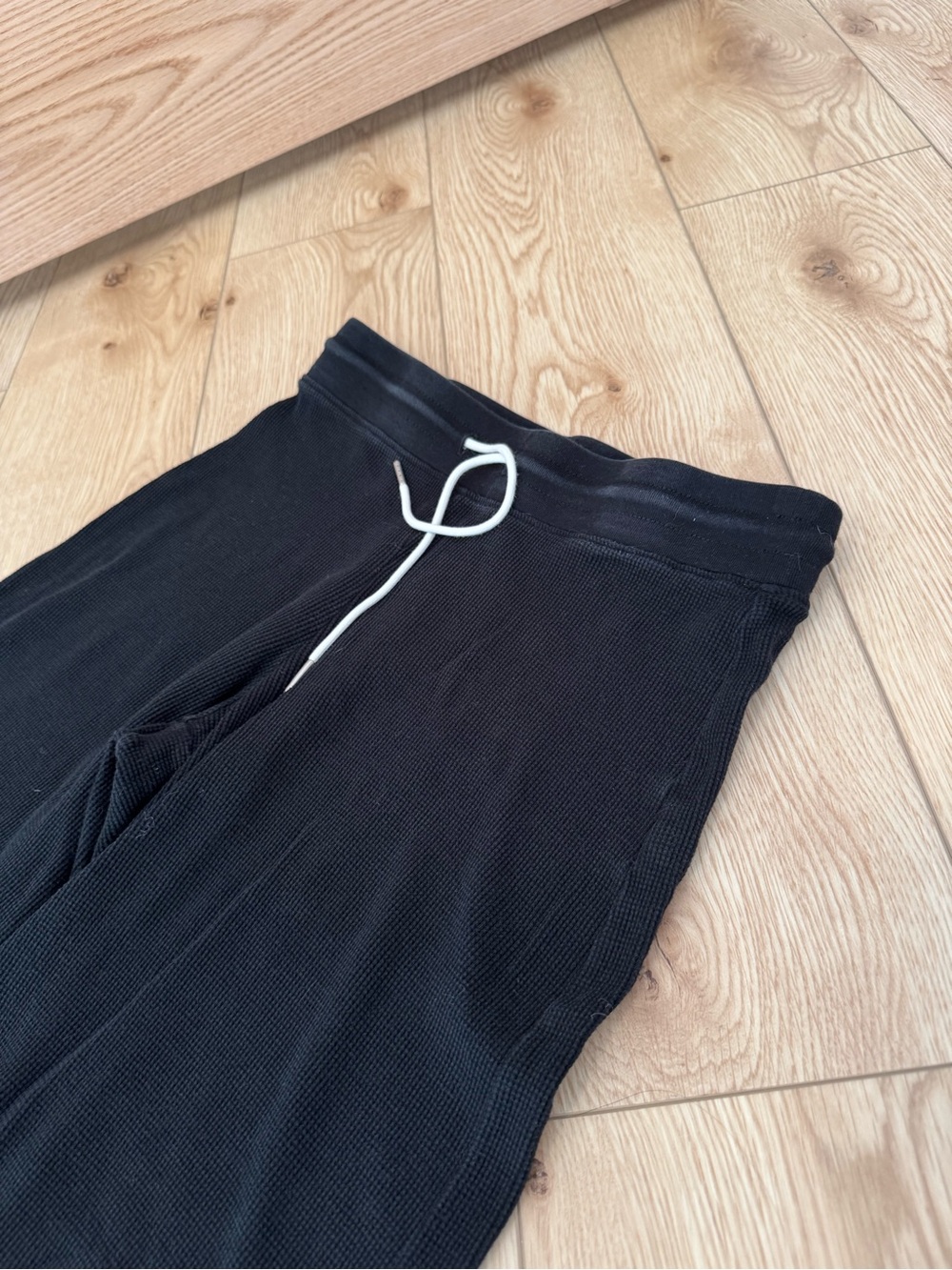 mate the label black wide leg waffle knit pants size small - Picture 3 of 5